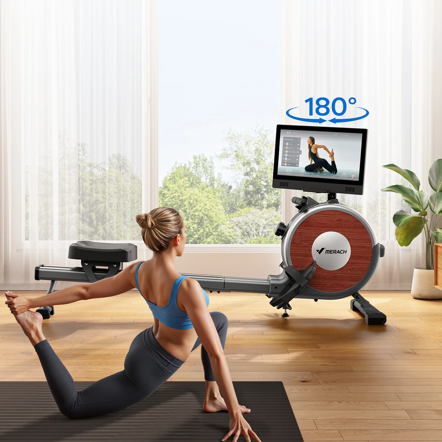 Merach Q1S Aura Magnetic Rowing Machine with HD Screen - Image 5