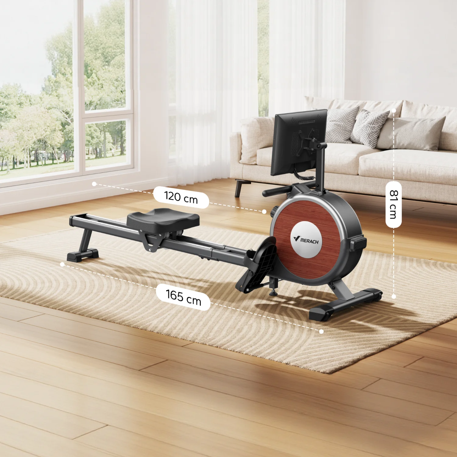 Merach Q1S Aura Magnetic Rowing Machine with HD Screen - Image 7