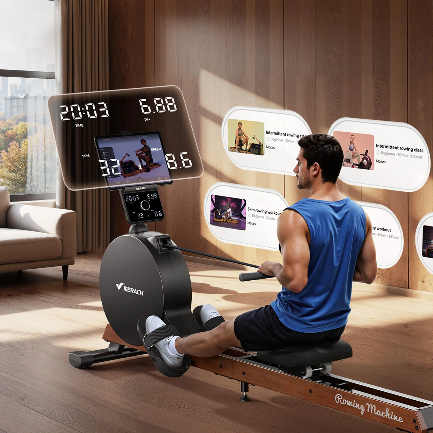 Merach Q3 Magnetic Rowing Machine - Image 3