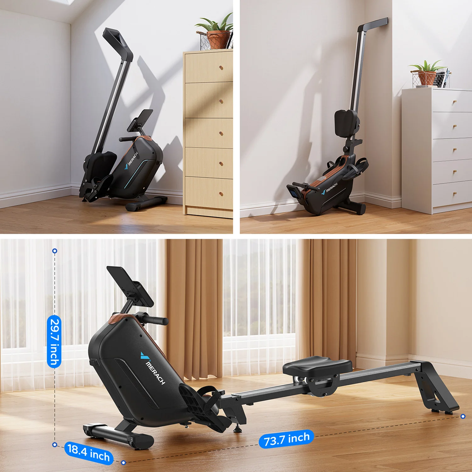 Merach R15 2.0 Magnetic Rowing Machine - Image 6