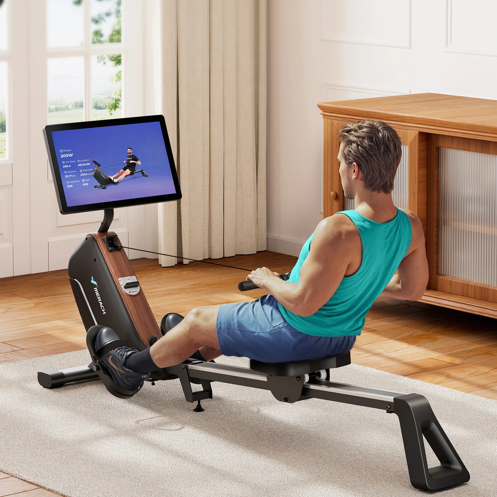 Merach R15 Pro 3.0 Magnetic Rowing Machine with HD Screen - Image 4