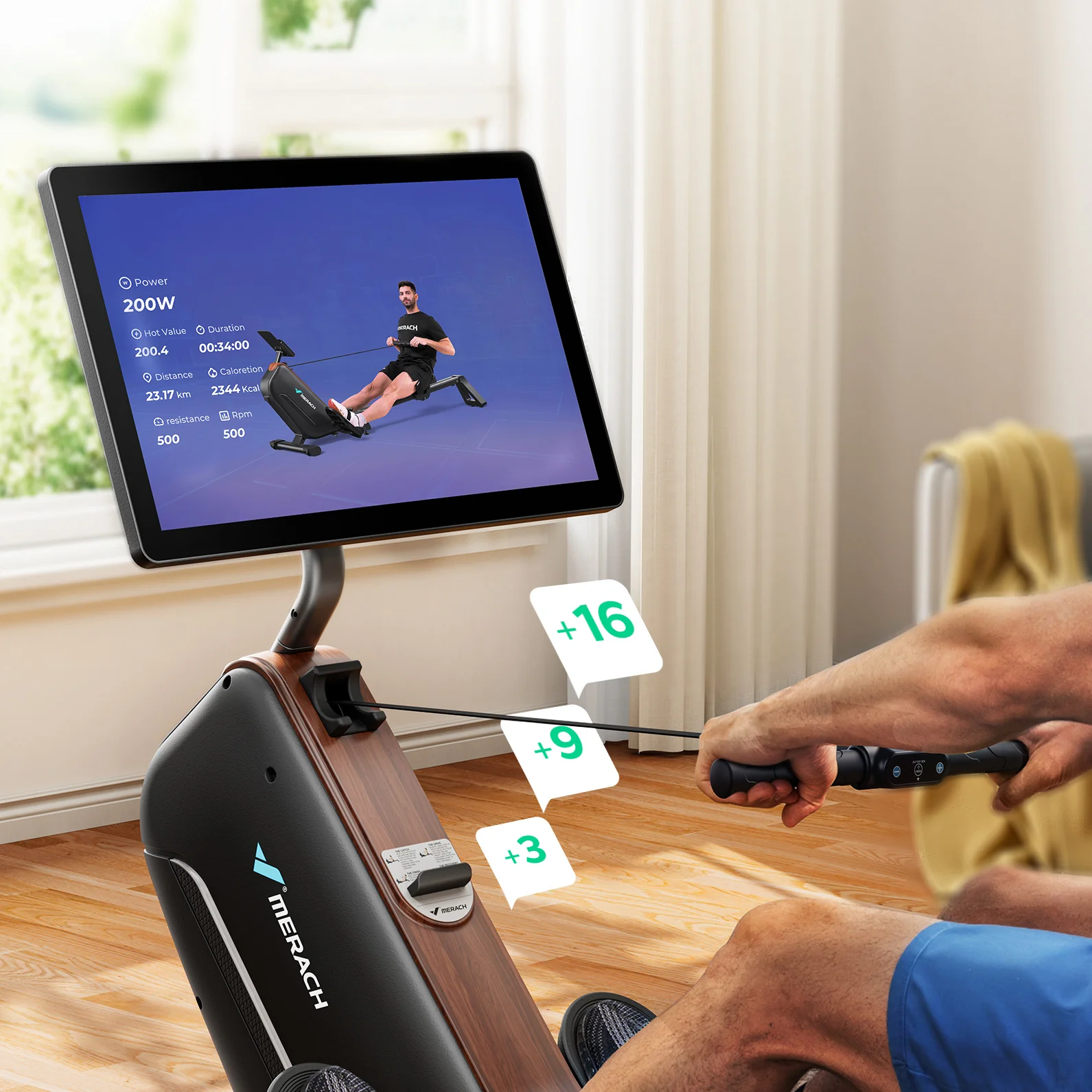 Merach R15 Pro 3.0 Magnetic Rowing Machine with HD Screen - Image 5