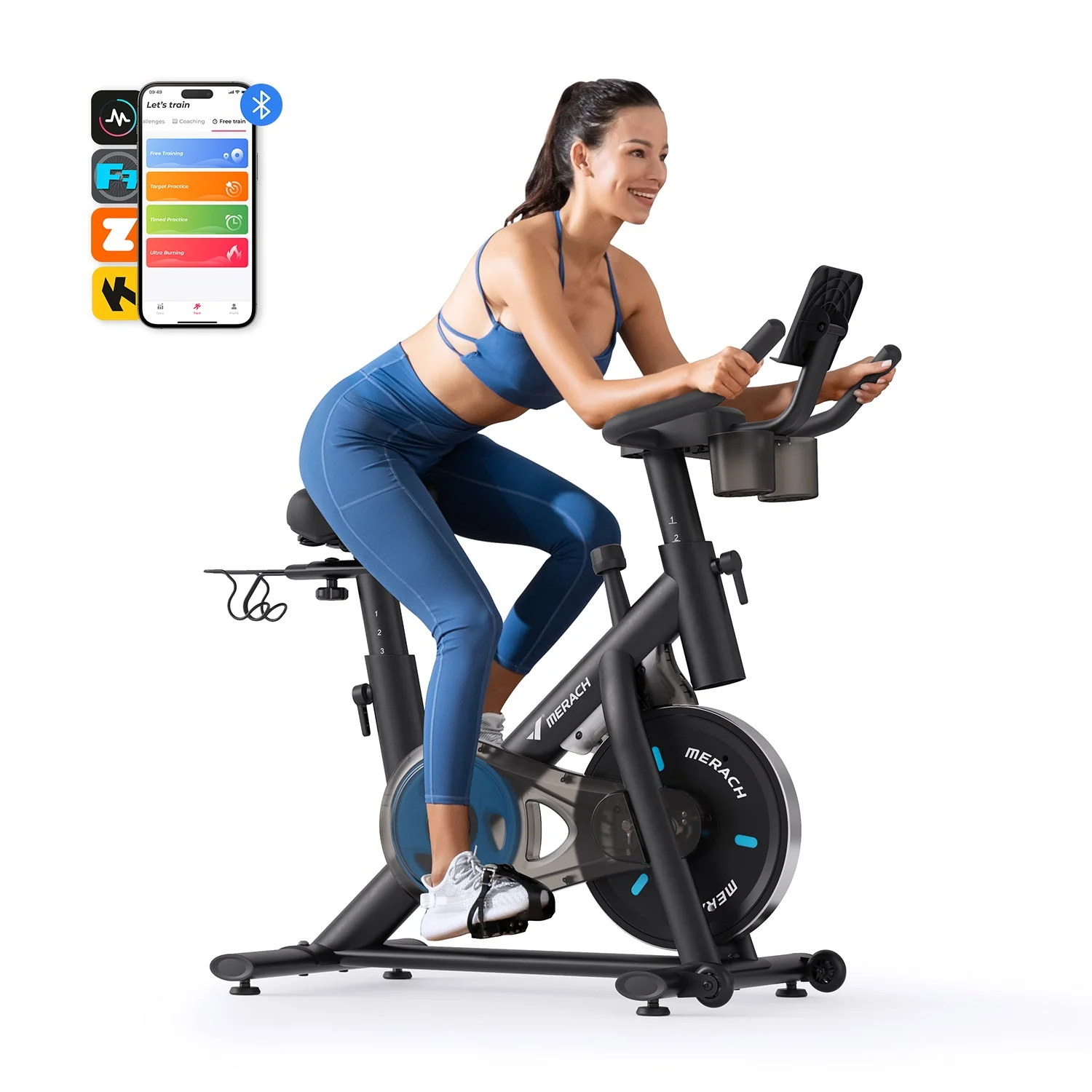 Merach S26B2 Indoor Exercise Bike Black - Image 3