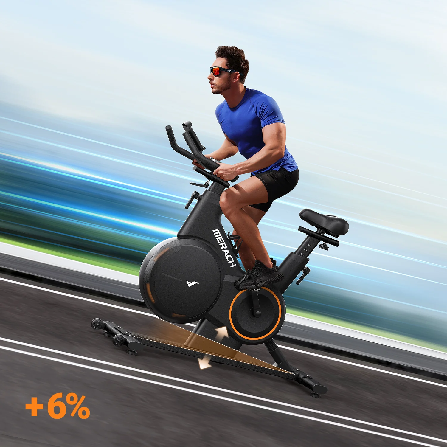 Merach S28B1 Exercise Bike with ±6° Incline - Image 4