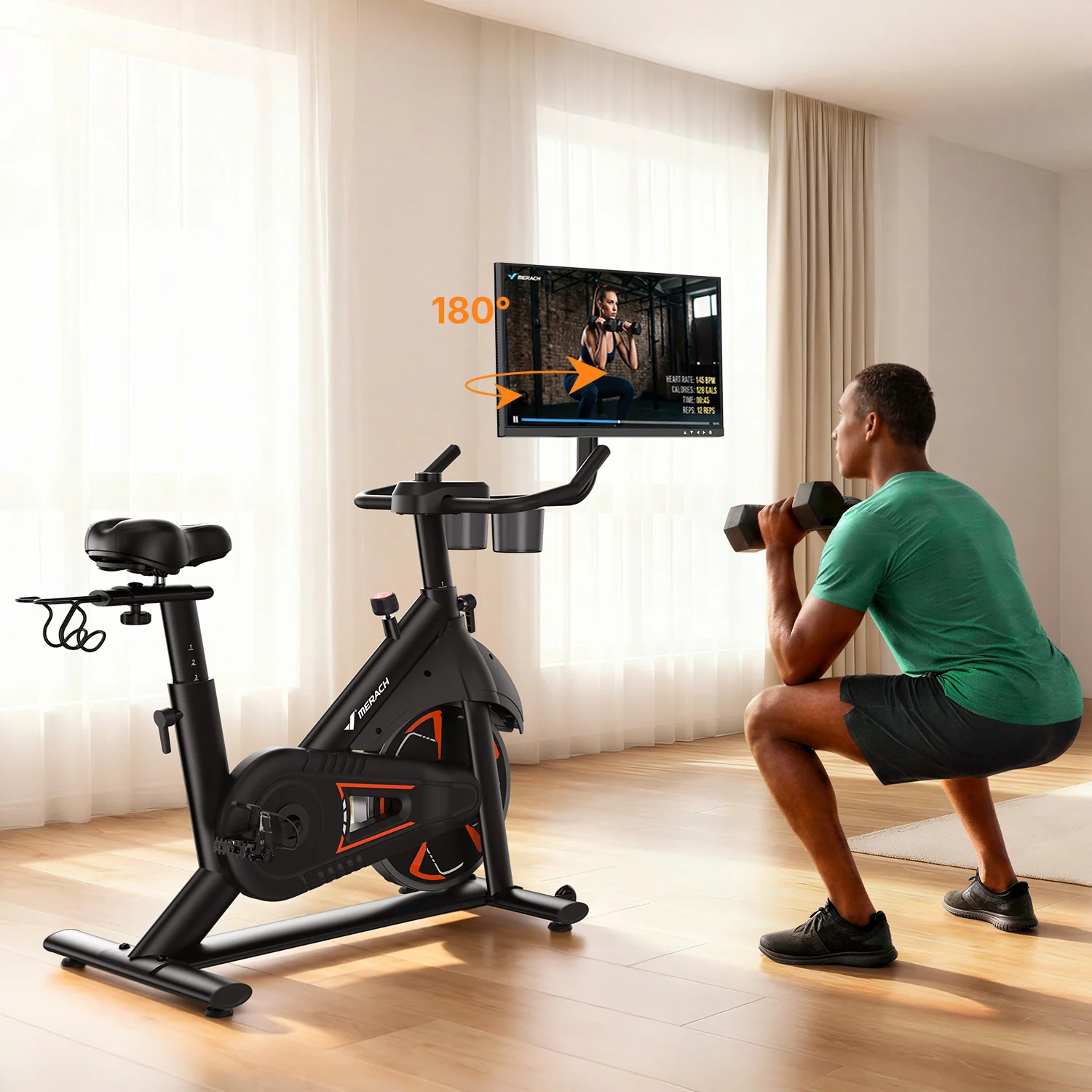 Merach S36B5 Indoor Exercise Bike with HD Screen - Image 3